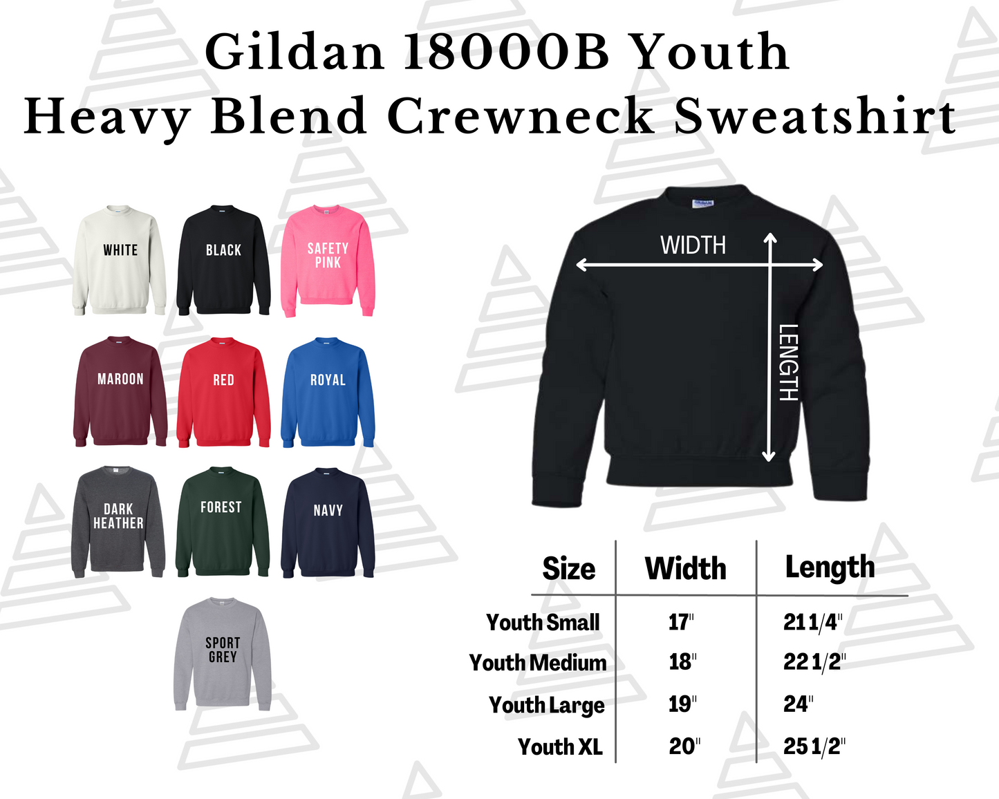Gildan 18000B Youth / Blank or Custom