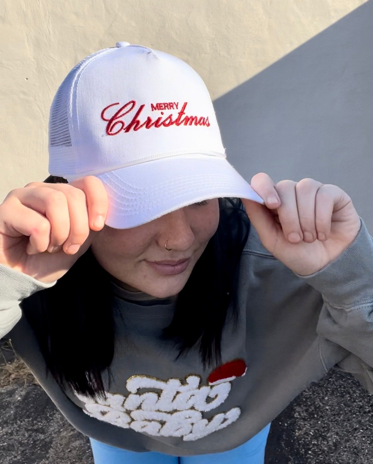 Merry Christmas Embroidered Trucker Hat