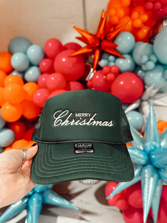 Merry Christmas Embroidered Trucker Hat